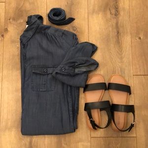 LOFT Denim Shirt Dress with Belt